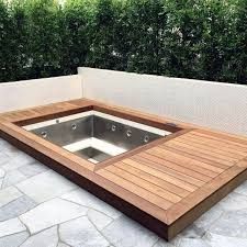 Whirlpool Deck, Inground Hot Tub, Hot Tub Deck Design, Small Hot Tub, Sunken Hot Tub, Tub Deck, Hot Tub Landscaping, Hot Tub Surround, Hot Tub Designs