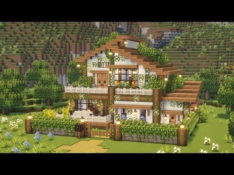 (542) [Minecraft] 🌲🌿 Aesthetic Cottagecore House Tutorial / Mizuno's 16 Craft Resource Pack - YouTube Minecraft Houses Mizuno, Minecraft Aesthetic Cottagecore, Aesthetic Cottagecore House, Aesthetic Minecraft House, Minecraft House Tutorial, Cottagecore Minecraft, Cottagecore House, Aesthetic Minecraft, Minecraft Aesthetic