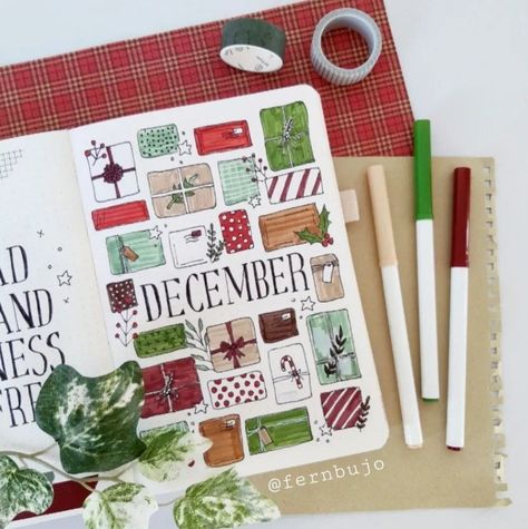 Christmas Bulletin Journal Ideas, December Bujo Spread, Christmas Bujo Cover, December Journal Page, December Reading Journal, Journal Christmas Ideas, December Scrapbook, Journal December, Journaling November