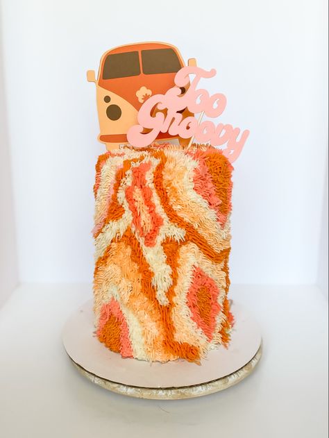 70s Themed Birthday Cake Ideas, 70s Theme Smash Cake, Groovy One Smash Cake And Cupcakes, 70s Birthday Cake Ideas, 70s Theme Birthday Cake, 70s Themed Cake, 2 Groovy Birthday Cake, One Groovy Baby Birthday Cake, Groovy Smash Cake