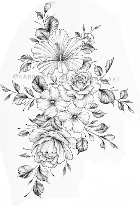 Flower Sleeve Tattoo Stencil, Tattoo Artist Tips, Tattoo Floral, Cute Tats, City Flowers, Tasteful Tattoos, Flower Sleeve, Flower Tattoo Sleeve, Artist Tips