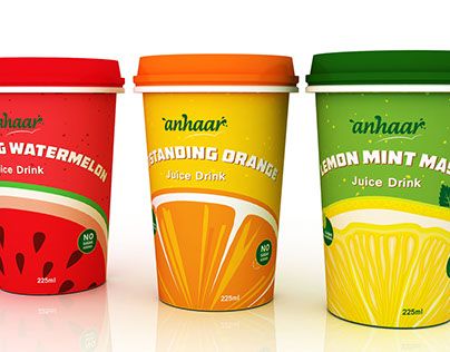 Juice Label Design, Label Design Inspiration, Plastic Cups Design, Juice Packaging Design, Juice Bar Interior, Fruit Juice Packaging, Loyalty Card Design, Paper Cup Design, Juice Label