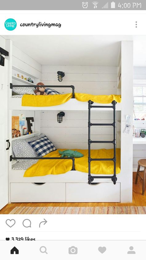 Bunk Bed Ideas Diy, Bunk Beds Small Room, Bunk Beds For Boys Room, Bunk Beds Boys, Beds For Small Rooms, Modern Bunk Beds, Bunk Beds Built In, Built In Bunks, Cool Bunk Beds