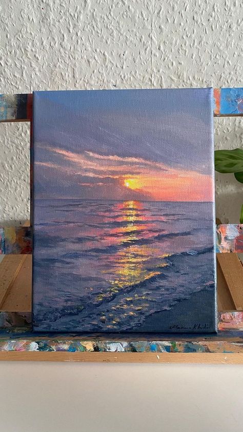 How To Paint Realism, Acrylic Painting Realism, Inspiration Canvas Painting, Cute Canvas Ideas, Drawing Ideas On Canvas, Painting Inspiration Acrylic, Acrylic Painting Aesthetic, Painting On Things, Acrylic Painting Sunset