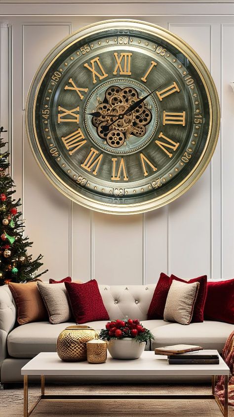 Bring a touch of sophistication and mesmerizing motion to any room with the Brass Antique Ireland Wall Clock. The moving gears provide a calming, hypnotic effect, making it not just a clock, but a dynamic piece of art in your home. With its luxury brass-embossed numerals and vintage design, this clock is a statement piece that enhances any room. The high-quality metal and plastic construction, coupled with a glass cover, ensures durability and a sleek, refined look. Gear Wall, Gear Wall Clock, Wall Clock Vintage, Gear Clock, Clock Vintage, Antique Clock, Vintage Wall Clock, Brass Antique, Clock Wall