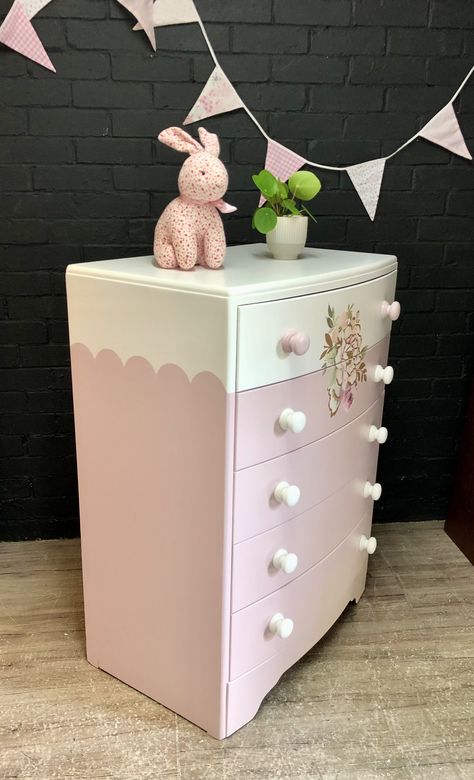 Did anyone say BABY PINK girly bedroom decor? This one has it all!


There is so much embellished detail on this piece! Painted in a custom mix pink and white, floral transfer by @redesignbyprima , stripy paper lined inside the drawers, scalloping detail on the side of the chest as well as on the drawer sides!


AVAILABLE for sale now – DM me if interested or go to my Etsy shop! White Girls Bedroom, Pink Nightstands, Girly Bedroom Decor, Mid Century Chest Of Drawers, Girls Furniture, White Chest Of Drawers, Bedroom Chest Of Drawers, Bunk Bed Designs, Painted Drawers