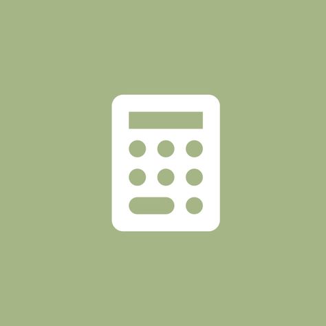 Sage Green Calculator Icon, Green Calculator Icon, Sage Icons, App Design Iphone, Calculator App Icon, Widget Apps, Sage Aesthetic, Phone Widgets, Iphone Widgets