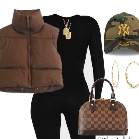 The Polished Swan™️ | Outfit Inspo for Women on Instagram: "#outfitideas #brownoutfit #sophisticatedstyle #lookbook #stylishclothes #womenfashion #whattoweartoday #puffervest #momstylelife #curvywomenfashion #camohat #camohats #amazonfashion #amazonfavorites #amazonmusthaves2023 Sophisticated style, what to wear now, fall fashion, brown outfit idea, hat outfit idea, wardrobe goals, mom style, teacher style, fashionable women, outfit ideas for women, fall outfit ideas, puffer vest, Camo hat, Camo hats, Amazon fashion, Amazon must haves" Olive Green Vest Outfits For Women, Brown One Piece Outfit, Puffer Vest Outfit Black Women, Brown Top Outfit Ideas, Bubble Vest Outfit, Black Puffer Vest Outfits For Women, Camo Hat Outfits Women, Vest Hoodie Outfit, Olive Green Vest Outfit