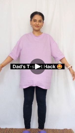 884 reactions · 11 comments | Crop Shirt Hack 🤩 
Shirt @myntra
Jeans @hm 
.
.
.
.
#tshirthacks #loosetshirt #loosetshirthacks #tshirt #tshirthack #dadtshirt #fashionhacks #hacks #lifehacks #viralhack #vishag | Vishali Sharma | Content Creator | Artemas · i like the way you kiss me How To Fix An Oversized Shirt Diy, Plus Size Tshirt Hack, How To Fix A Baggy Shirt No Sew, Big Shirt Hack, How To Tug In Oversized Shirt, Dit Shirt Hack, Tshirt Hacks, Loose Tshirt, Shirt Alterations