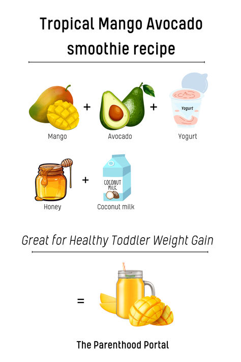 mango avocado smoothie recipe Toddler Protein Smoothie, Toddler Smoothie Recipes Hidden Veggies, Healthy Breakfast For Pregnancy, Toddler Smoothie Recipes, Baby Weaning Foods, Mango Avocado Smoothie, Gain Weight Smoothie, Avocado Smoothie Recipe, Toddler Smoothies