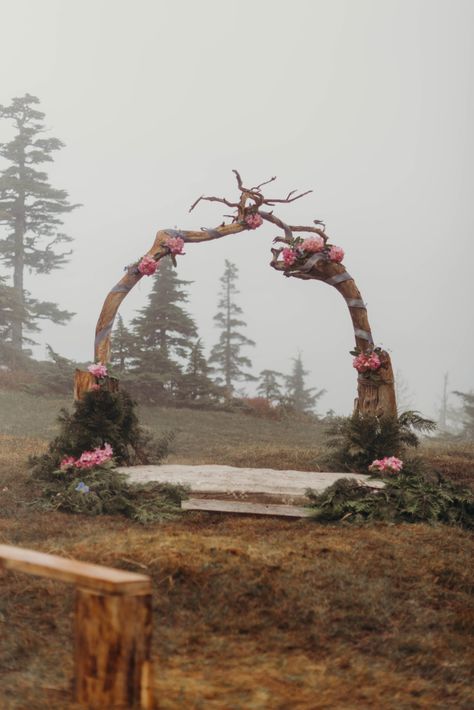 Driftwood Arch Wedding, Driftwood Wedding Decor, Driftwood Wedding Arch, Driftwood Wedding Arches, Driftwood Arch, Driftwood Wedding, Wooden Wedding Arches, Wedding Sides, Alaska Mountains