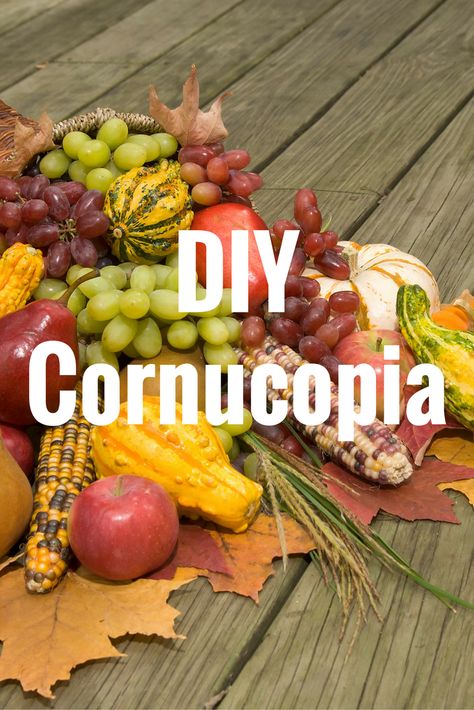 Diy Horn Of Plenty, Horn Of Plenty Centerpiece, Cornacopia Craft, Thanksgiving Cornucopia Centerpiece, Diy Cornucopia, Diy Horns, Cornucopia Centerpiece, Thanksgiving Cornucopia, Horn Of Plenty