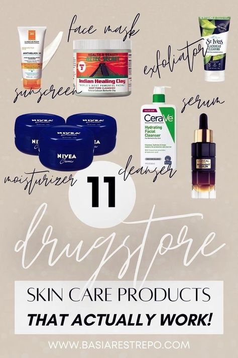 Looking for the 11 best drugstore skin care products? Check out this post! I share the best cleanser, exfoliator, night cream, moisturizer, sunscreen, serum, toner, and more. Add these budget-friendly skincare essentials to your morning and night skincare routine! Indian Drugstore Skincare, Best Drugstore Skin Care, Morning And Night Skincare, The Best Cleanser, Drugstore Skincare Routine, Best Cleanser, Night Skincare Routine, Garnier Micellar Water, Moisturizer Sunscreen