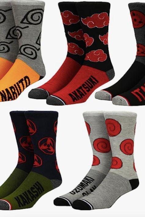 Naruto Crew Socks, the must-have for fans. With five custom designs inspired by Naruto characters, these poly-spandex socks offer flexibility and comfort. Designed to fit shoe sizes 8-12, they provide a perfect fit. Machine washable for easy care. Officially licensed and 100% authentic, making them an excellent gift idea. Anime Clothing, Naruto Characters, Anime Outfits, Crew Socks, Must Haves, Top Styles, Naruto, Fashion Branding, Pokemon