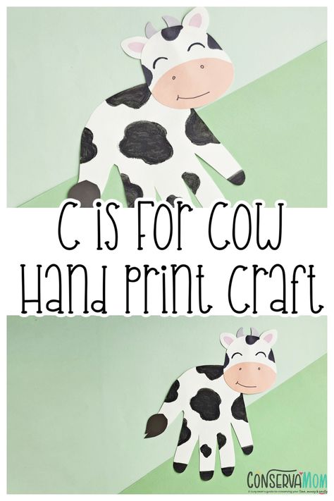 Cow Crafts For Toddlers, Cow Handprint, C Is For Cow, Cow Crafts, Cow Cupcakes, Craft Handprint, Cow Cookies, Cow Craft, Crafts For Toddlers