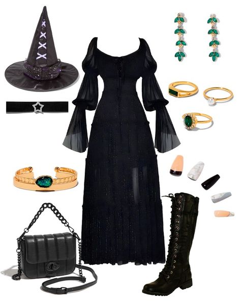 Even if you can’t wear a full costume, there are many ways to get witchy with it. Like wearing a spellbinding witch hat! If you want to go all out, add a sparkly black tutu and carry a broom with you for the ultimate look. Casual Witch Costume, Witches Dress, Black Fishnet Tights, Witch Accessories, Perfect Halloween Costume, Black Witch Hat, Annual Day, Lace Choker Necklace, Black Tutu