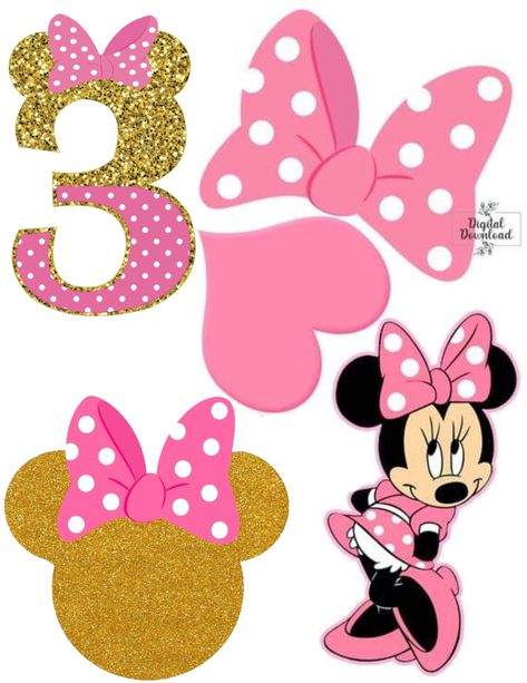 Minnie Mouse Cake Topper, Disney Paper Dolls, Minnie Mouse Birthday Decorations, Minnie Mouse Birthday Cakes, Bear Birthday Party, Minnie Mouse Cake, Baby Mickey, Mini Mouse, Bear Birthday