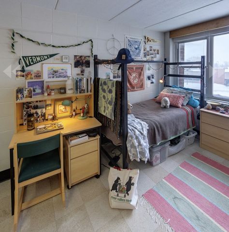 Triple Dorm Room Ideas College Students, Nc State Dorm Room Ideas, Dorm Room Designs Blue, Dorm Room Designs Green, Dorm Room Designs Boho, Dorm Room Designs For Guys, Dorm Room Designs Pink, Uvm Dorm, Shared Dorm Room Ideas