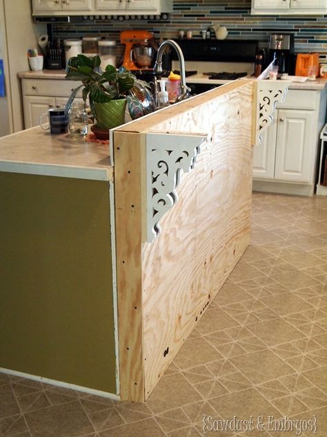 Add a breakfast bar to an existing kitchen island {Sawdust and Embryos Breakfast Bar Kitchen Island, Banquette Design, Diy Breakfast, Kitchen 2024, Breakfast Bar Kitchen, Diy Kitchen Island, Island Decor, Bar Kitchen, Kitchen Redo