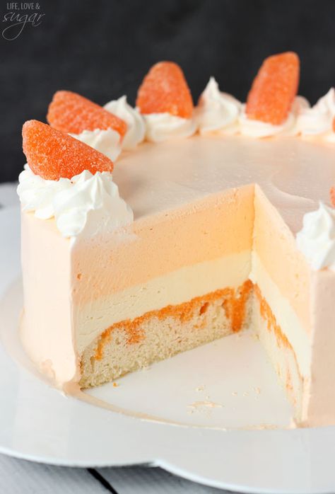 Creamsicle Ice Cream Cake, Orange Creamsicle Ice Cream, Creamsicle Ice Cream, Orange Ice Cream, Homemade Ice Cream Cake, Ice Cream Cake Recipe, Orange Creamsicle, Cream Desserts, Monkey Bread