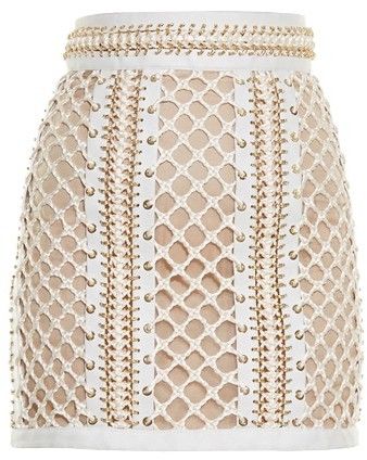 BALMAIN Lace-up leather mini skirtBALMAIN Short - 7112style.website - Lace Up Leather Skirt, Short Leather Skirt, Balmain Skirt, Pink Leather Skirt, Short Leather Skirts, Leather Miniskirt, Chain Skirt, Ivory Skirt, Eyelet Skirt