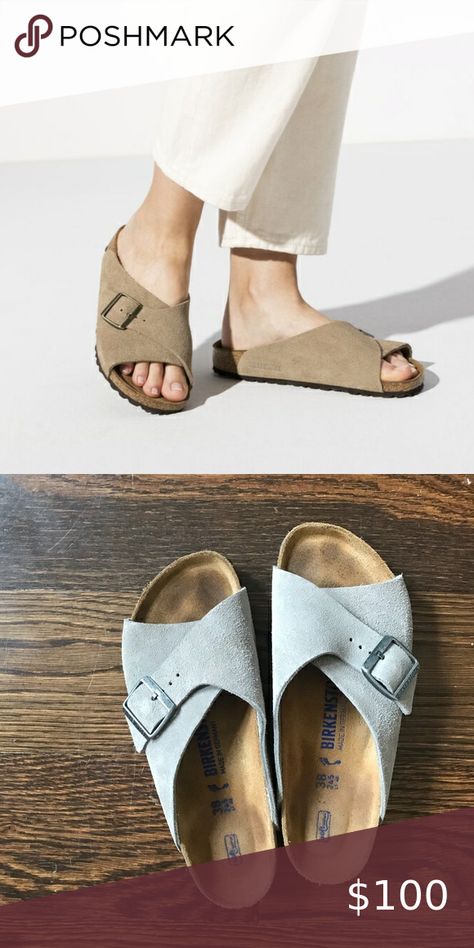 Gray Birkenstock’s Arosa Sandal Man Slippers, Female Slippers, Footwear Sandals, Custom Shoes Diy, Blouse Design Images, Shoes Diy, Birkenstock Sandals, Cool Shoes, Fashion Sandals