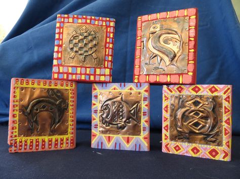 Time for Art!: COPPER TOOLING Metal Repousse, Copper Foil Art, Copper Tooling, Metal Tooling, Art Auction Projects, Metal Stamping Diy, Intro To Art, 7th Grade Art, Auction Projects