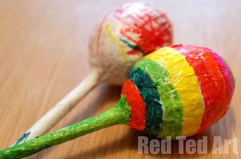 Maracas from Easter Eggs Maracas Craft For Kids, Maracas Craft, Instrument Craft, Homemade Musical Instruments, Red Ted Art, Kids Homemade, Diy Instruments, Box Creative, Music Crafts