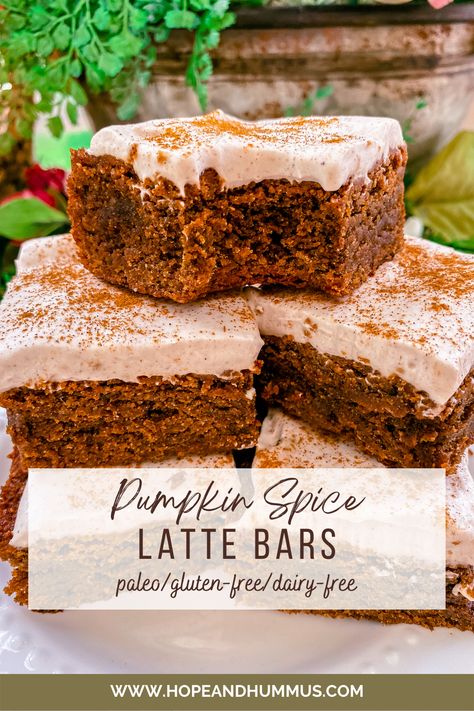 Pumpkin Spice Latte Bars King Arthur, Gf Df Pumpkin Bars, Pumpkin Spice Latte Bars, Pumpkin Recipes Dessert Gluten Free, Pumpkin Desserts Gluten Free, Gluten Free And Dairy Free Desserts, Dairy Free Pumpkin Dessert, Paleo Christmas Desserts, Sf Desserts