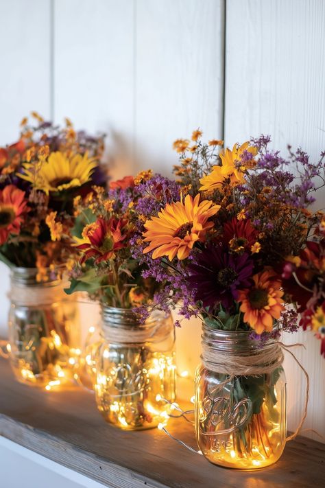 25 Affordable Rustic Wedding Table Decorations That Are Budget-Friendly Rustic Country Wedding Ideas On A Budget, Simple Fall Wedding Table Decor, Simple Wedding Centerpieces Diy Budget, Rustic Reception Decorations, Rustic Spring Wedding Ideas, Rustic Wedding Table Ideas, Country Wedding Table Decorations, Country Table Decor, Wedding Rustic Decor