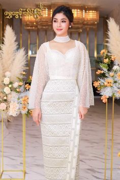 Convocation Dress, Pengantin Modern, Myanmar Outfit, Burma Dress, Myanmar Fashion, Kebaya Modern Dress, Myanmar Clothes, Burmese Clothing, Lace Dress Design