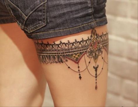 Crown with jewelry, at the bottom of your thigh. Sexy and elegant. Show your queen power! Thigh Wrap Tattoo, Places For Tattoos, Thigh Wrap, Tattoo Thigh, Wrap Tattoo, Feminine Tattoo, Jewelry Tattoo, Girl Tattoo, Female Tattoo