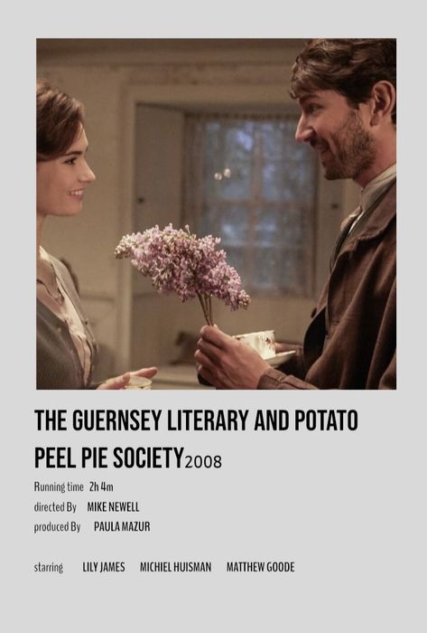 The Guernsey Literary And Potato, Potato Peel Pie, Potato Peel Pie Society, The Guernsey Literary, Fav Movies, Lily James, Peeling Potatoes, Romantic Movies, Room Decorations