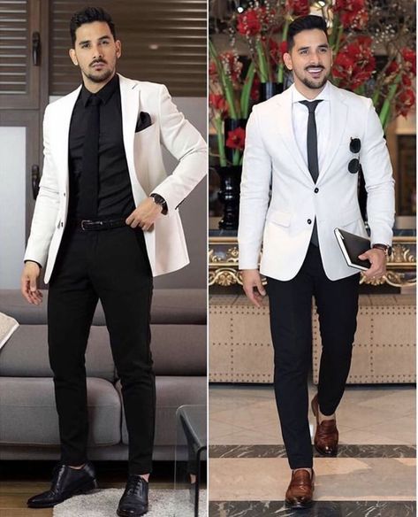 White Blazer Outfit Men, Summer Blazer Outfits, White Vest Outfit, White Blazer Men, Mens Suits Black, Mens White Suit, Vest Outfits Men, White Wedding Suit, Outfit Elegantes