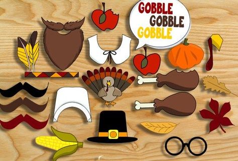 Thanksgiving Photo Booth Props { Free Printable } Thanksgiving Photo Booth, Thanksgiving Photo Props, Fall Photo Booth, Photo Booth Props Free, Free Printable Thanksgiving, Diy Photo Booth Props, Thanksgiving Games For Kids, Printable Props, Thanksgiving Classroom