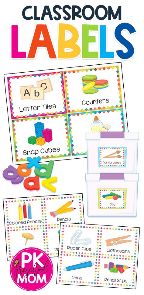 School Supply Labels Free Printable, Labels For Preschool Classroom Free Printables, Free Bin Labels Classroom, Labels For Classroom Supplies, Labels For Preschool Classroom, Preschool Cubby Labels Free Printable, Art Supply Labels Free Printable, Organize Preschool Classroom, Classroom Supply Labels Free