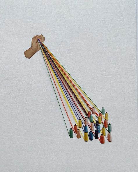 Thread Illustration Art, Thread Illustration, Embroidery Collage, Hanging On By A Thread, Embroidery On Paper, Common Thread, Thread Art, Fashion Painting, Picture Collage