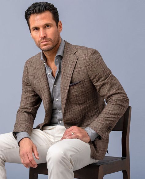 Sport Coat Outfit Mens, Sports Jacket Outfit, Sport Coat Outfit, Formal Clothing, Mens Life, Long Dress Design, Blazer Beige, Checked Blazer, Sport Coats