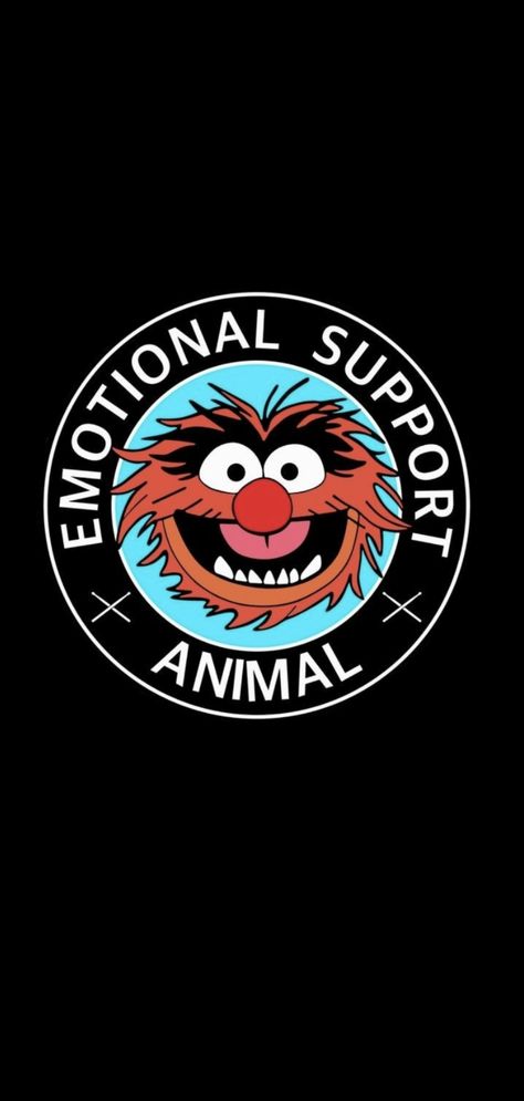 EMOTIONAL SUPPORT ANIMAL Muppets Phone Wallpaper, Emotional Support Animal Funny, Emotional Support Stuffed Animals, Animal Muppets, Animal From The Muppets, Animal Muppet, Wallpapers Cartoon, Scorpio Traits, Emotional Support Animal