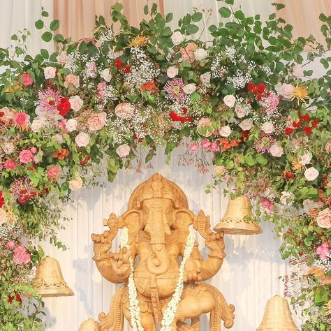 Jay & I Mandaps Wedding Decor on Instagram: "Today is Ganesh Chaturthi, a Hindu festival celebrating Lord Ganesha's "birth" Here are a few images of a Ganesha welcome design from a beautiful #tamilwedding at @danesfieldhouse with a great team of suppliers. Thanks to @bigmarqueecompany for providing such a magnificent marquee. It was stunning; @prosystemservices for great lighting; @stage.set.productions for the stage and dancefloor; @ragasaan for the food #hinduweddings #mandaps #mandap #sri Ganesh Wedding Decor, Tamil Wedding Decoration, Ganpati Decor, Wedding Entrance Decor, Welcome Design, Hindu Festival, Tamil Wedding, Wedding Mandap, Wedding Entrance