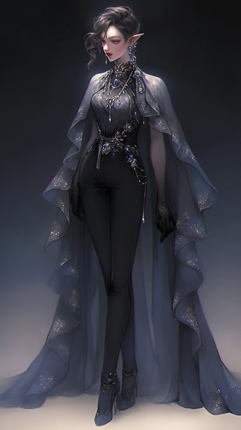 Mage Outfit Design, High Fantasy Aesthetic, Mage Outfit, Wings And Horns, Clothing Design Sketches, Fashion Drawing Dresses, Anime Wallpaper Phone, Fashion Illustration Dresses, Outfit Design