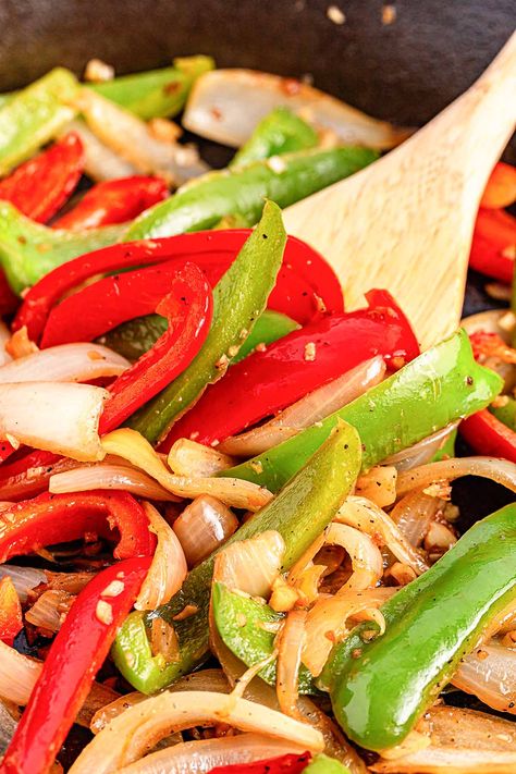 Sauteed Peppers and Onions Stir Fry Peppers And Onions, Pepper And Onion Recipes, Peppers And Onions Recipes, Stir Fry Peppers, Shrimp Orzo, Sauteed Peppers And Onions, Sauteed Peppers, Small Potato, Chicken Kabobs