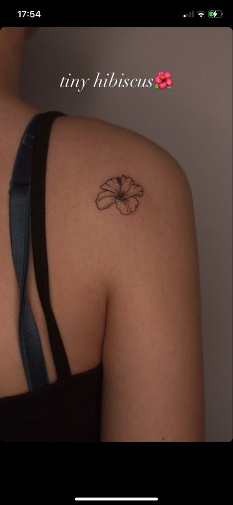 Hibiscus Rose Tattoo, Minimal Hibiscus Tattoo, Shaded Hibiscus Tattoo, Dainty Hibiscus Flower Tattoo, Cuban Flower Tattoo, Hibsuci Flower Tattoo, Tattoo Ideas Hibiscus, Mini Hibiscus Tattoo, Hibiscus Shoulder Tattoo