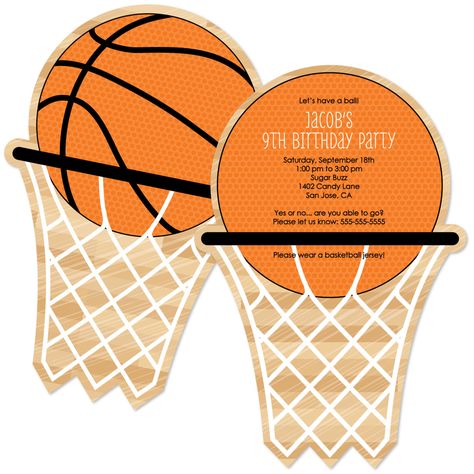 Basketball Invitations Personalized Birthday by BigDotOfHappiness Basketball Birthday Party Invitations, Basketball Themed Birthday Party, Basketball Birthday Invitations, Basketball Invitations, Basketball Baby Shower, Basketball Theme Party, Basketball Birthday Parties, Basketball Baby, Birthday Party Invites