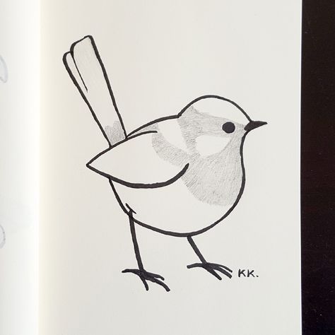 Finch Drawing Simple, Blue Bird Simple Drawing, Blue Bird Outline, Snow Bird Drawing, Blackbird Outline Tattoo, Bluebird Drawing Easy, Bluebird Line Drawing, Oriole Bird Drawing, Blue Wren Tattoo Black And White