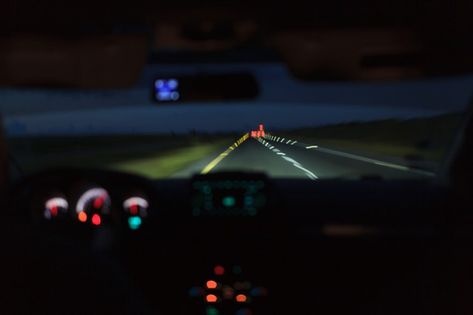 Driving a car at night. View from inside with luminous dashboard and blurry lights of the road Car Driving At Night, Driving A Car At Night, Car At Night, Y2k Photoshoot, Blurry Lights, Driving At Night, News Bulletin, Ugly Love, Trippy Wallpaper