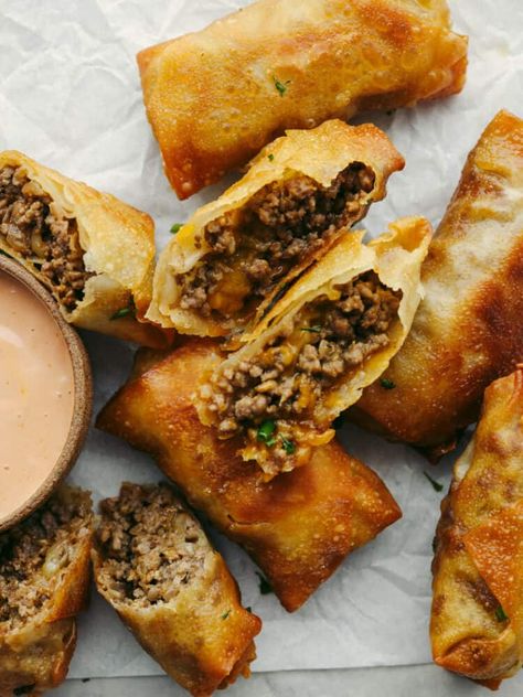 Eggroll Recipes, Cheeseburger Egg Rolls Recipe, Copycat Cheesecake Factory, Cheesecake Factory Copycat, Bbq Sauce Homemade Easy, Egg Rolls Recipe, Cheesecake Factory Recipes, The Recipe Critic, Random Recipes