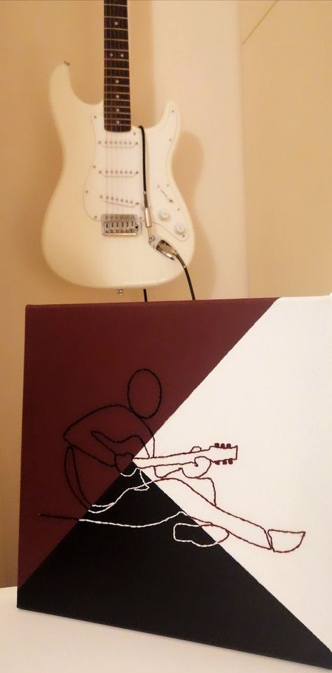 Embroidery Canvas Art, Illusions Art, Embroidery Canvas, Optical Illusions Art, Illusion Art, Guitar Design, Art Trends, Beach House Decor, Optical Illusions