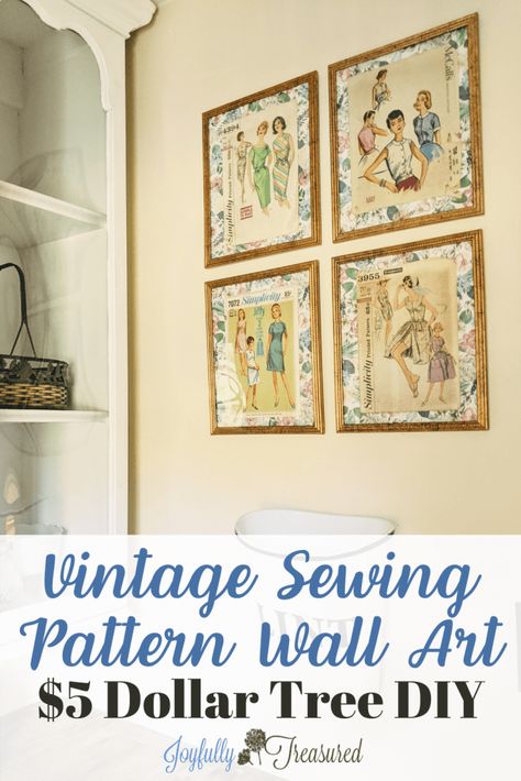 Sewing Room Wall Art, Sewing Room Art, Vintage Sewing Room Decor, Sewing Wall Art, Diy Vintage Wall Art, Vintage Craft Room, Vintage Sewing Rooms, Scrapbook Rooms, Diy Laundry Room