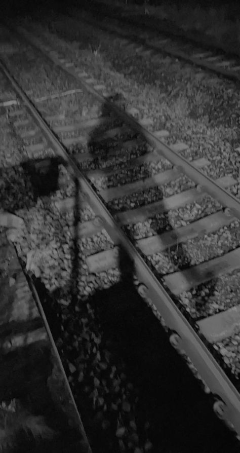 Trains At Night, Train Tracks At Night, Railroad Tracks Aesthetic, Train Track Aesthetic, Dark Train Aesthetic, Ycgma Aesthetic, Train Night Aesthetic, Train Tracks Aesthetic, Sus Things